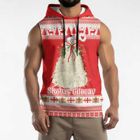 Georgia Christmas Chichilaki Sleeveless Hoodie Celebrate Georgian Tradition - Wonder Print Shop