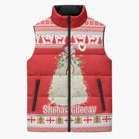 Georgia Christmas Chichilaki Sleeveless Puffer Jacket Celebrate Georgian Tradition - Wonder Print Shop