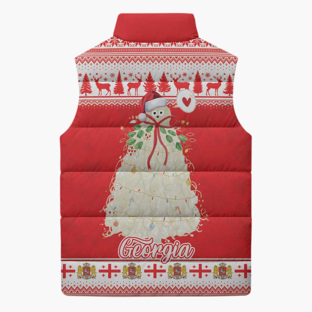 Georgia Christmas Chichilaki Sleeveless Puffer Jacket Celebrate Georgian Tradition - Wonder Print Shop
