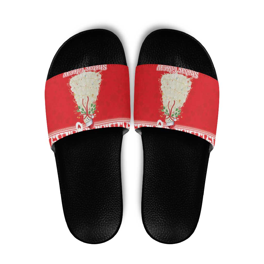 Georgia Christmas Chichilaki Slide Sandals Celebrate Georgian Tradition - Wonder Print Shop