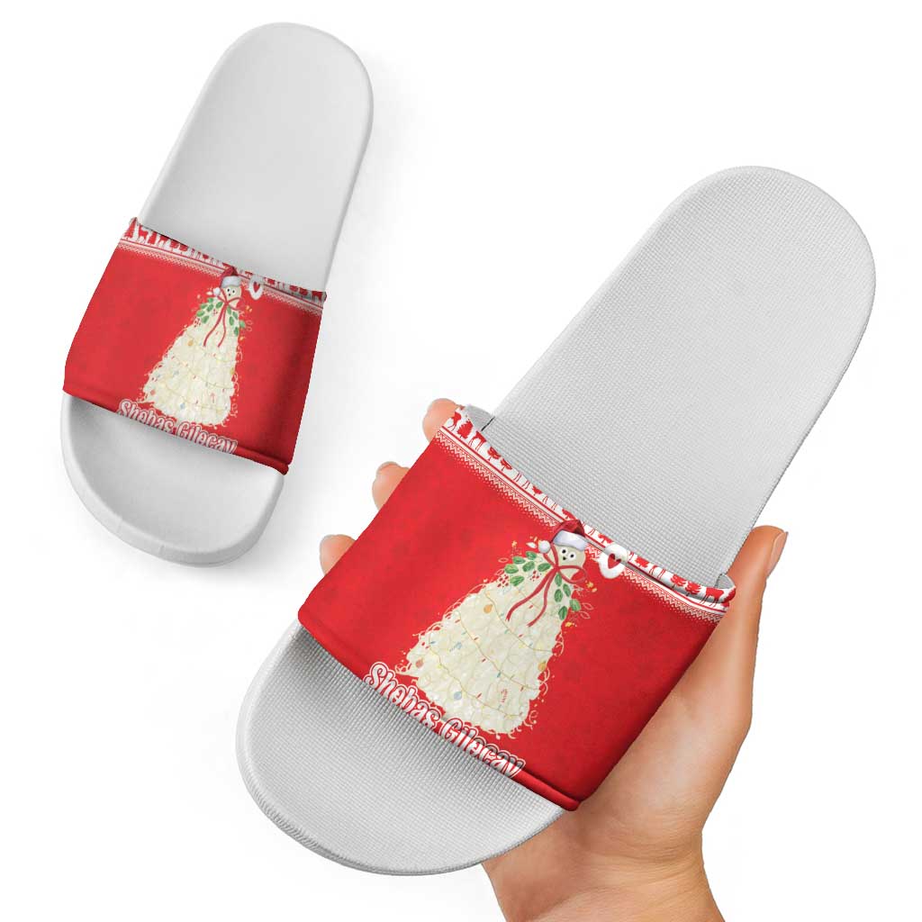 Georgia Christmas Chichilaki Slide Sandals Celebrate Georgian Tradition - Wonder Print Shop