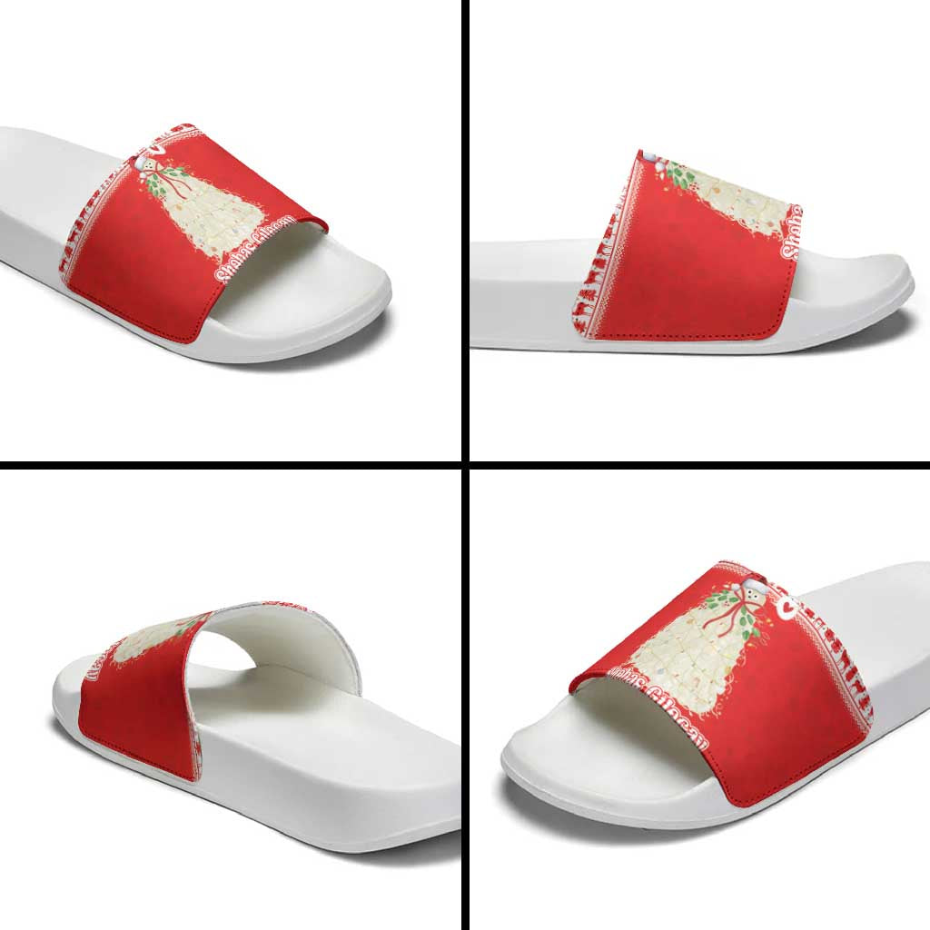 Georgia Christmas Chichilaki Slide Sandals Celebrate Georgian Tradition - Wonder Print Shop