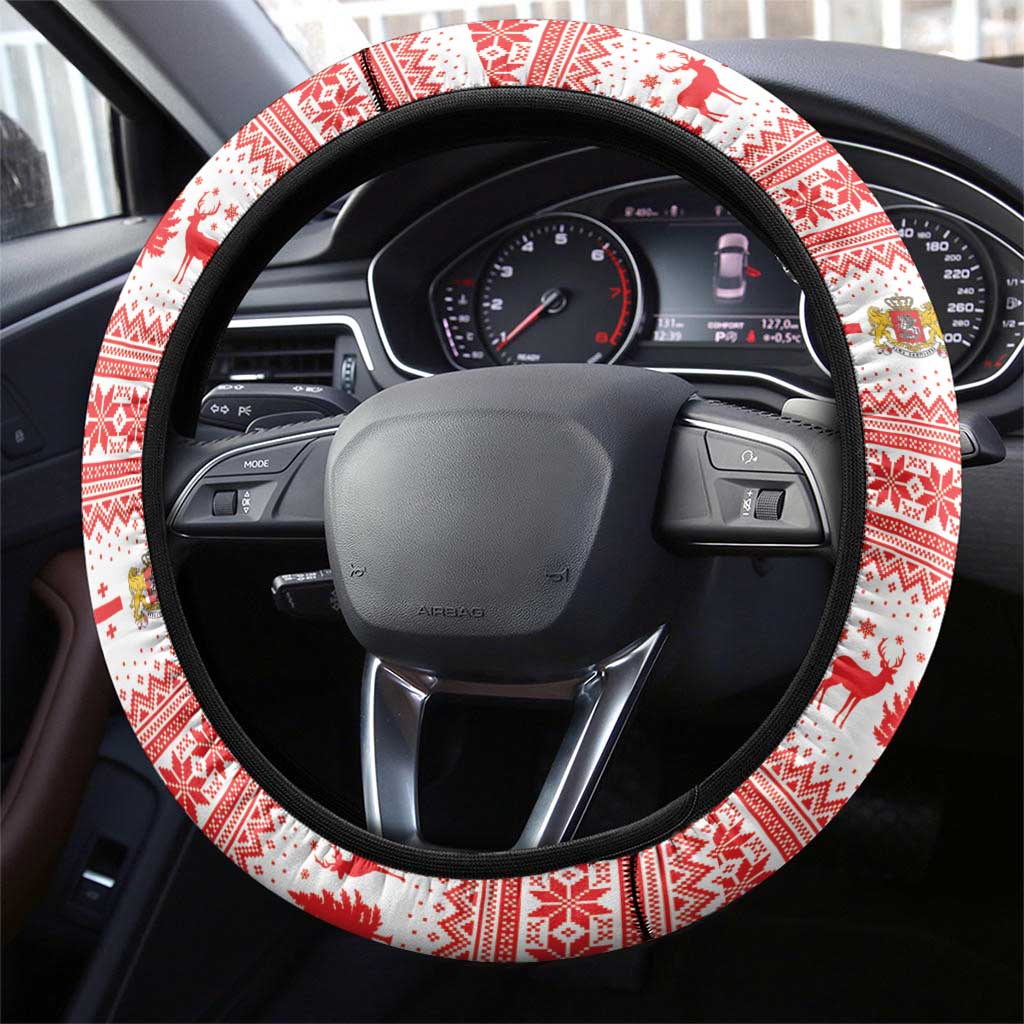 Georgia Christmas Chichilaki Steering Wheel Cover Celebrate Georgian Tradition - Wonder Print Shop