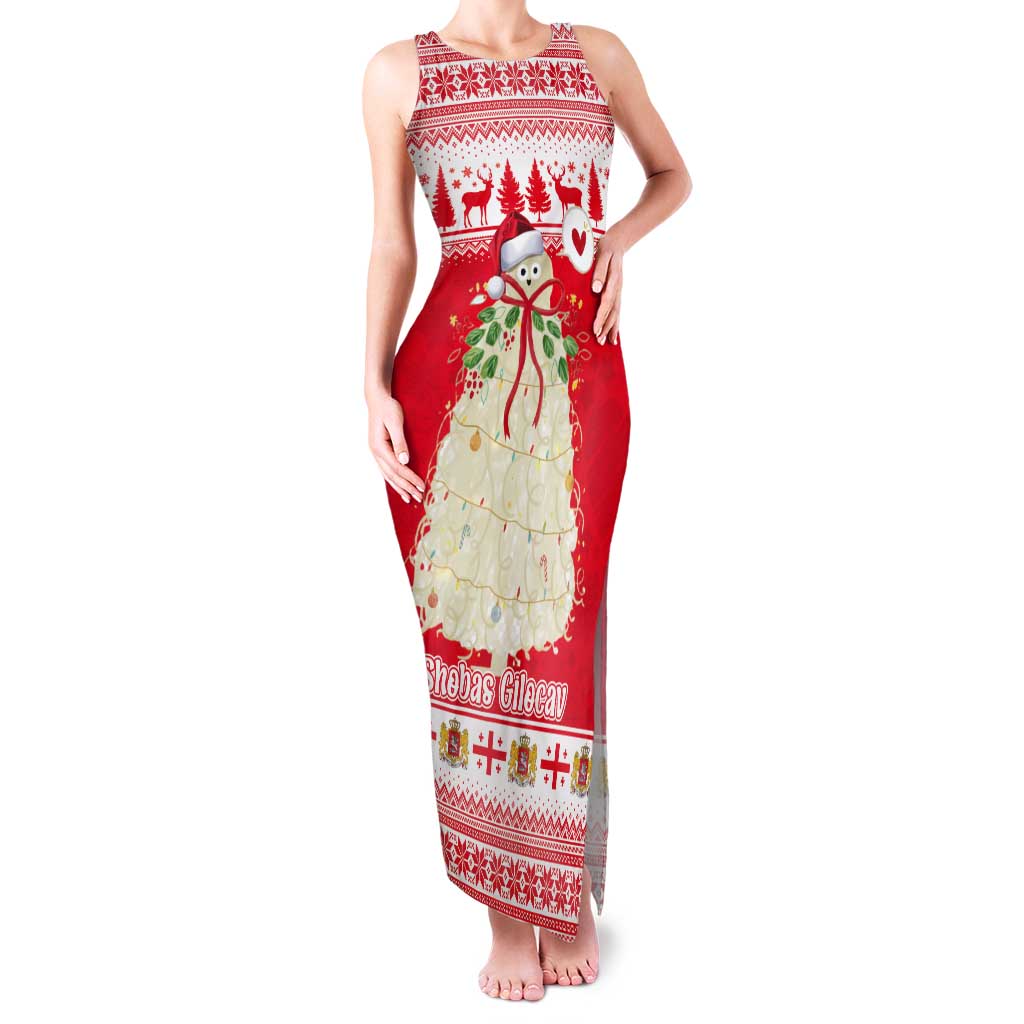 Georgia Christmas Chichilaki Tank Maxi Dress Celebrate Georgian Tradition - Wonder Print Shop