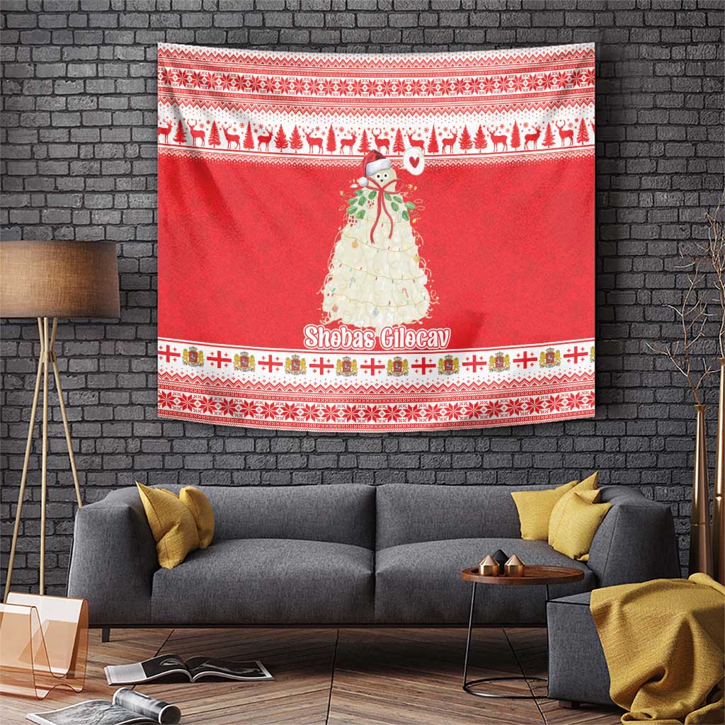 Georgia Christmas Chichilaki Tapestry Celebrate Georgian Tradition - Wonder Print Shop