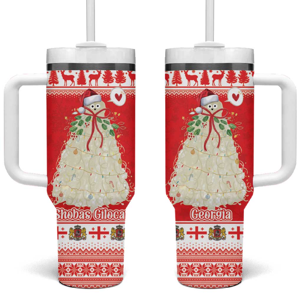 Georgia Christmas Chichilaki Tumbler With Handle Celebrate Georgian Tradition - Wonder Print Shop