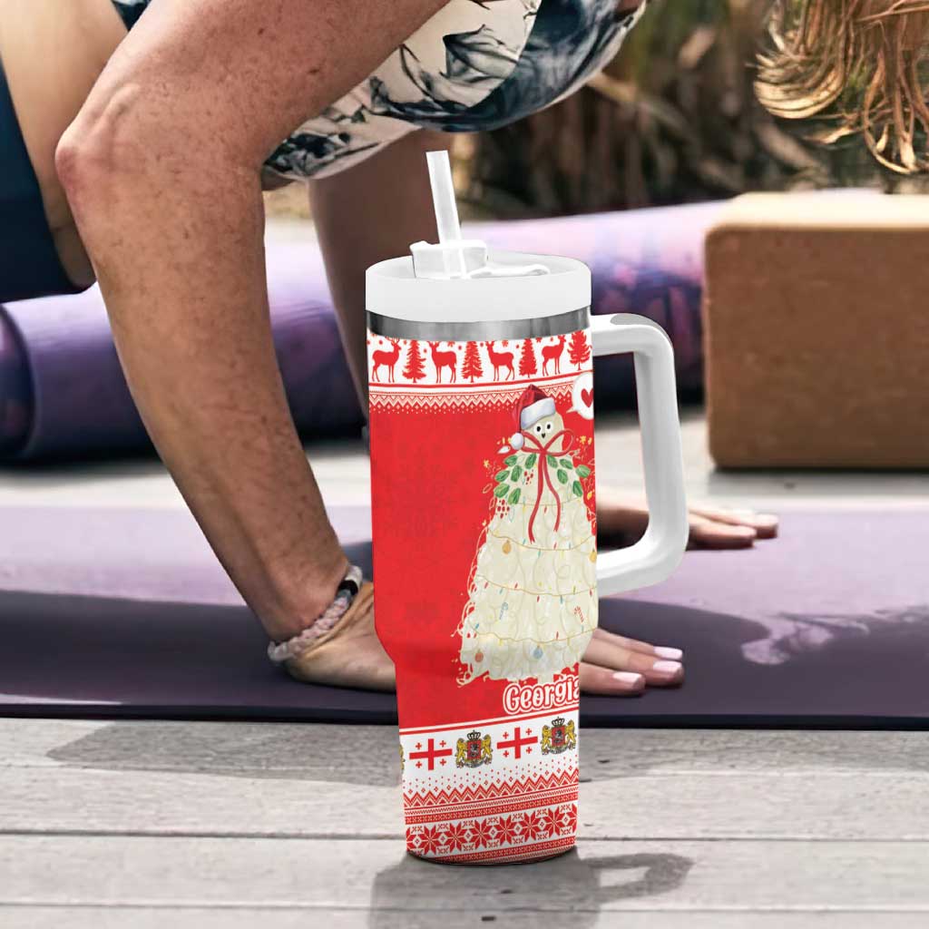 Georgia Christmas Chichilaki Tumbler With Handle Celebrate Georgian Tradition - Wonder Print Shop