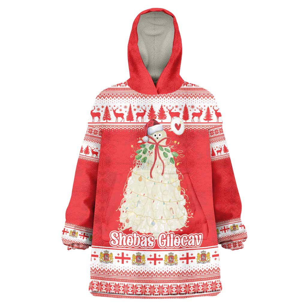 Georgia Christmas Chichilaki Wearable Blanket Hoodie Celebrate Georgian Tradition - Wonder Print Shop