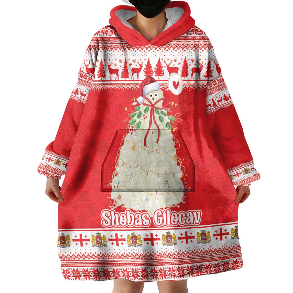 Georgia Christmas Chichilaki Wearable Blanket Hoodie Celebrate Georgian Tradition - Wonder Print Shop