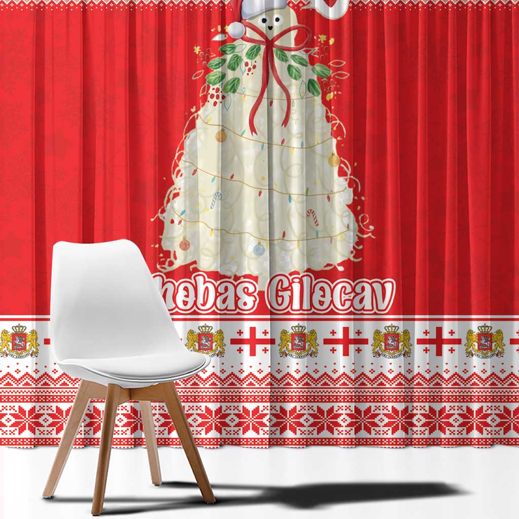 Georgia Christmas Chichilaki Window Curtain Celebrate Georgian Tradition - Wonder Print Shop