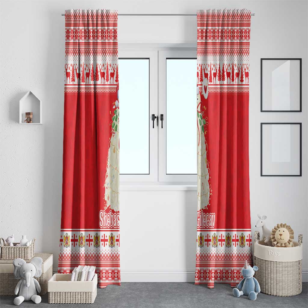 Georgia Christmas Chichilaki Window Curtain Celebrate Georgian Tradition - Wonder Print Shop