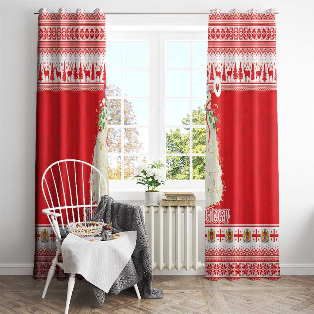 Georgia Christmas Chichilaki Window Curtain Celebrate Georgian Tradition - Wonder Print Shop