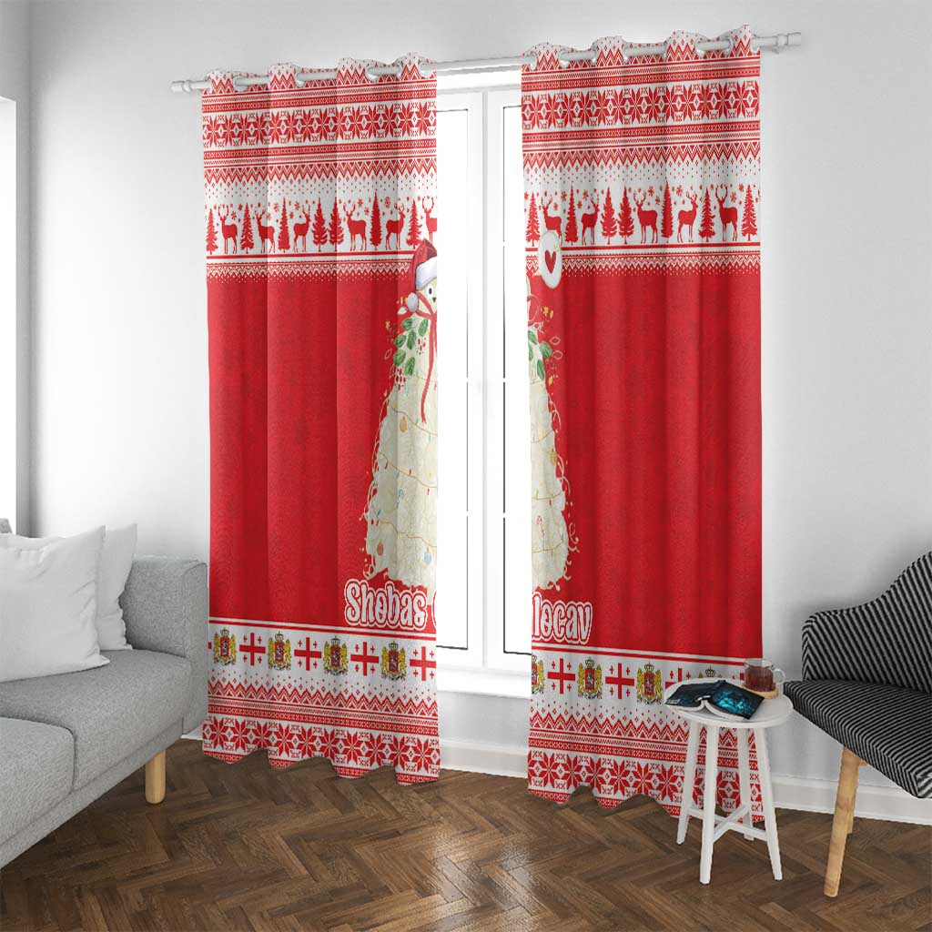 Georgia Christmas Chichilaki Window Curtain Celebrate Georgian Tradition - Wonder Print Shop