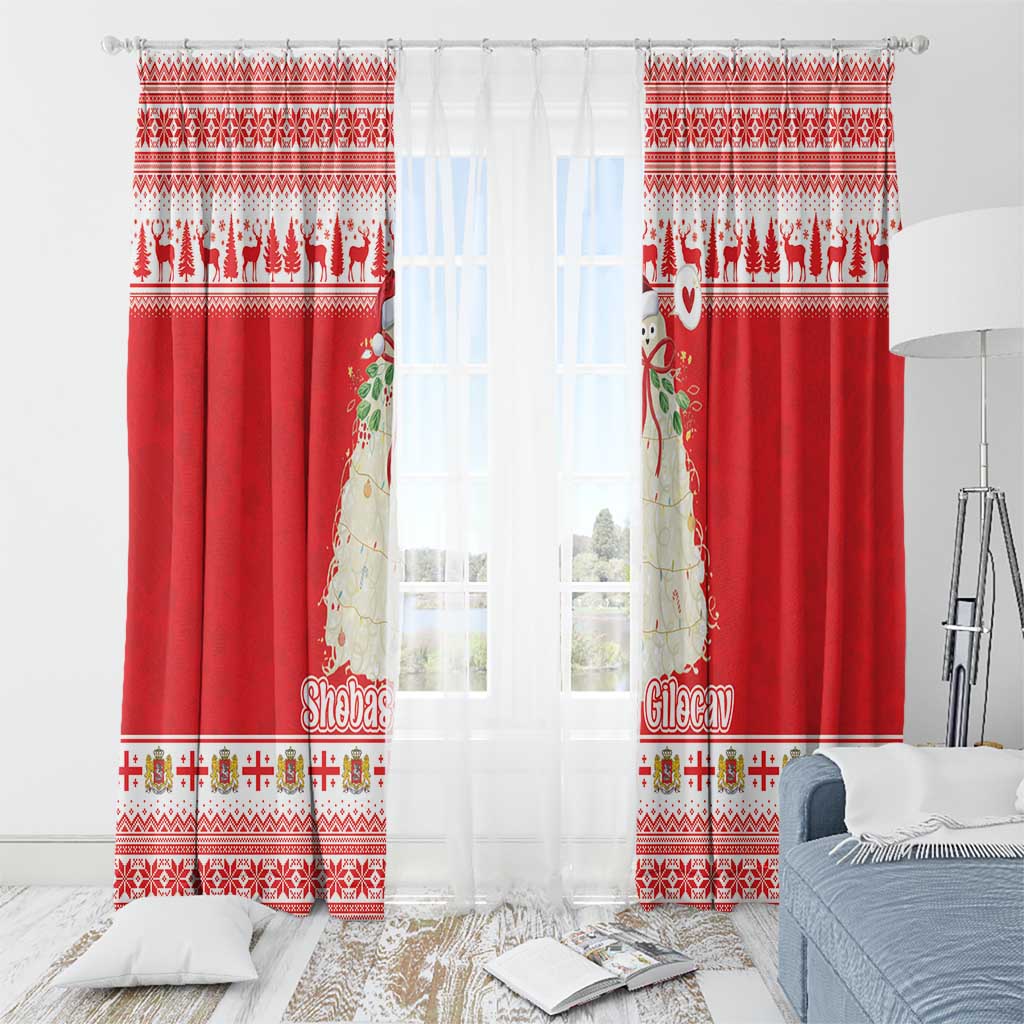Georgia Christmas Chichilaki Window Curtain Celebrate Georgian Tradition - Wonder Print Shop
