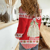 Georgia Christmas Chichilaki Women Casual Shirt Celebrate Georgian Tradition - Wonder Print Shop