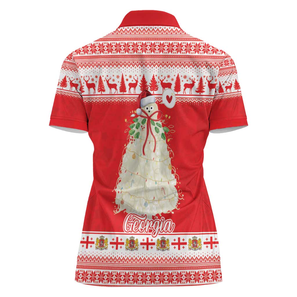Georgia Christmas Chichilaki Women Polo Shirt Celebrate Georgian Tradition - Wonder Print Shop
