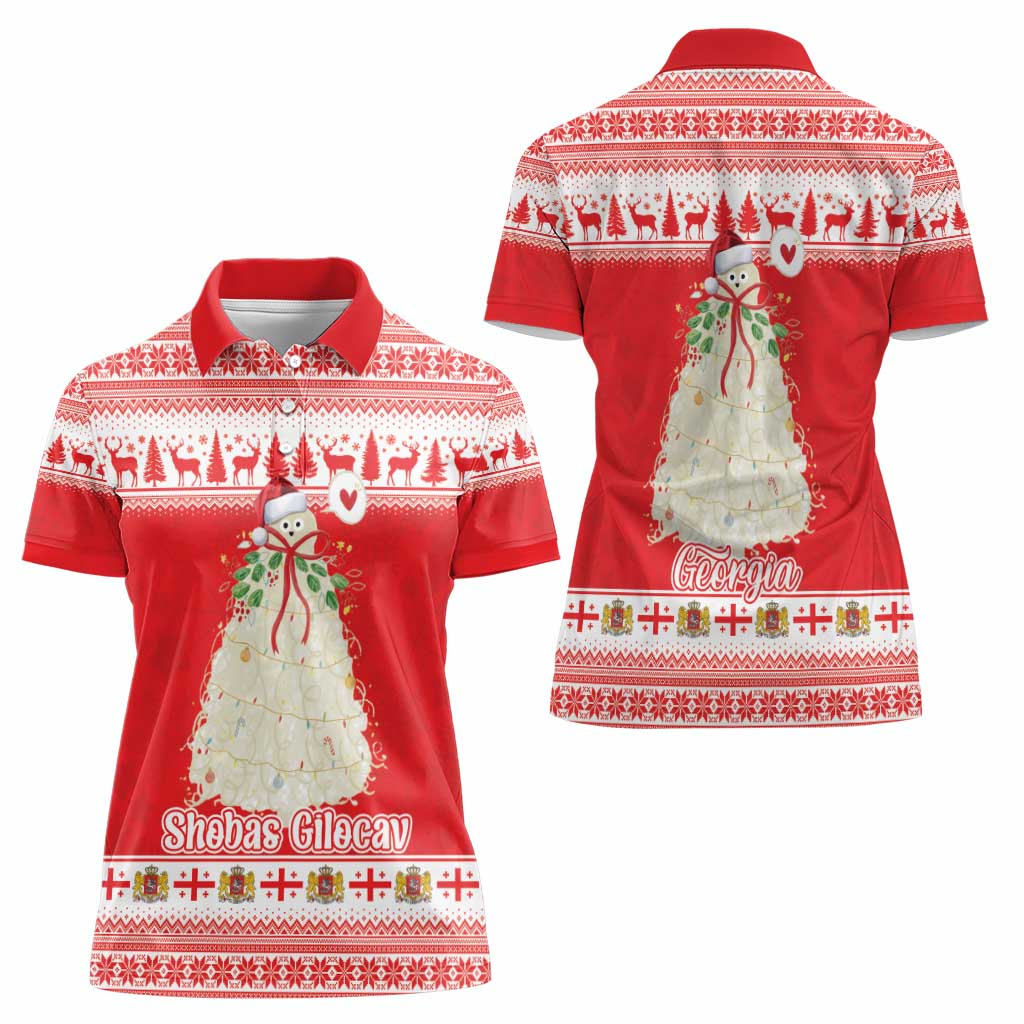 Georgia Christmas Chichilaki Women Polo Shirt Celebrate Georgian Tradition - Wonder Print Shop