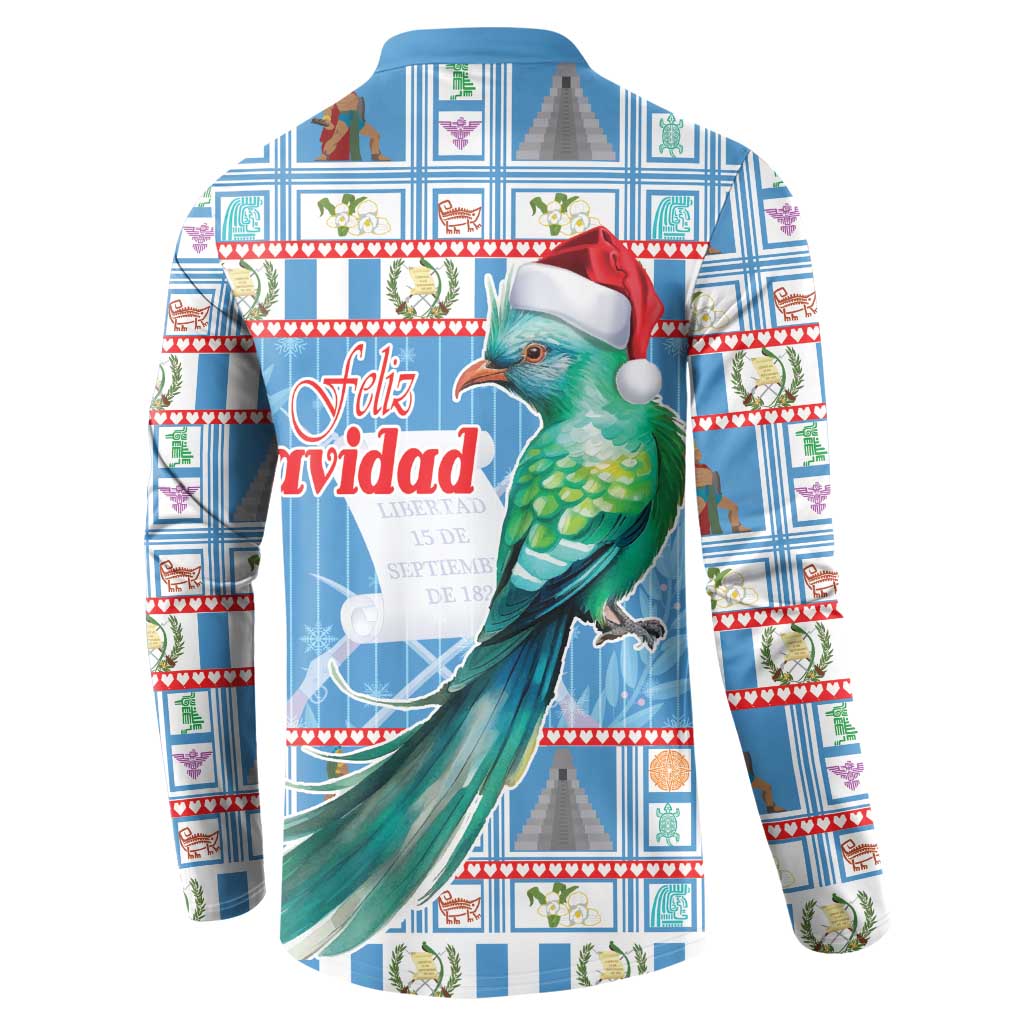 Guatemala Christmas Button Sweatshirt Resplendent Queztal Libre Crezca Fecundo - Wonder Print Shop