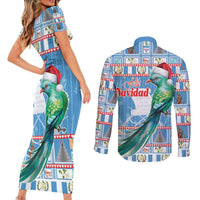 Guatemala Christmas Couples Matching Short Sleeve Bodycon Dress and Long Sleeve Button Shirt Resplendent Queztal Libre Crezca Fecundo - Wonder Print Shop