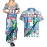 Guatemala Christmas Couples Matching Summer Maxi Dress and Hawaiian Shirt Resplendent Queztal Libre Crezca Fecundo - Wonder Print Shop