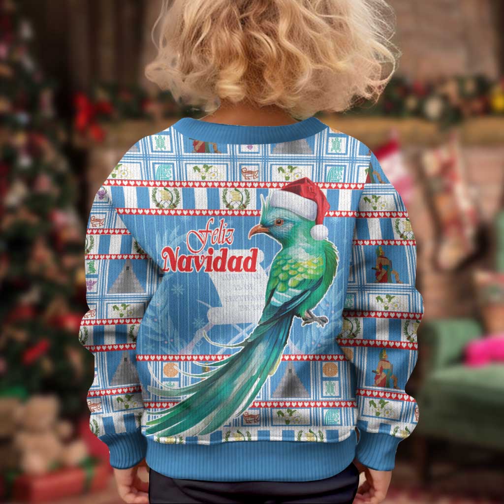 Guatemala Christmas Kid Ugly Christmas Sweater Resplendent Queztal Libre Crezca Fecundo - Wonder Print Shop