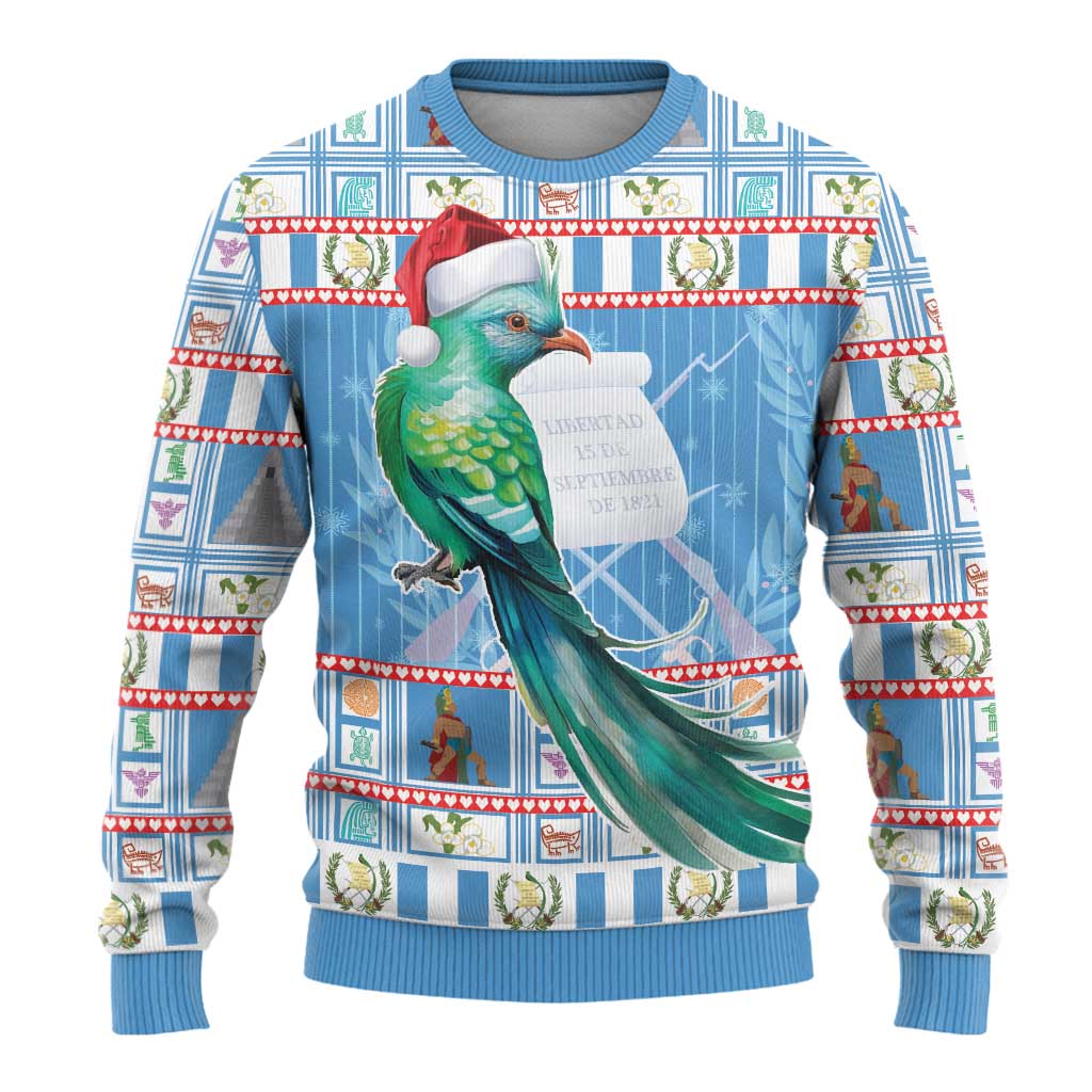 Guatemala Christmas Ugly Christmas Sweater Resplendent Queztal Libre Crezca Fecundo - Wonder Print Shop
