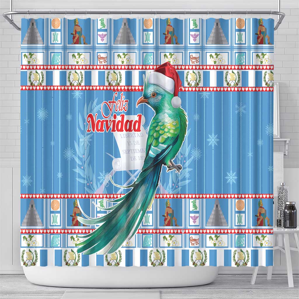 Guatemala Christmas Shower Curtain Resplendent Queztal Libre Crezca Fecundo