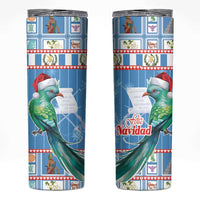 Guatemala Christmas Skinny Tumbler Resplendent Queztal Libre Crezca Fecundo - Wonder Print Shop