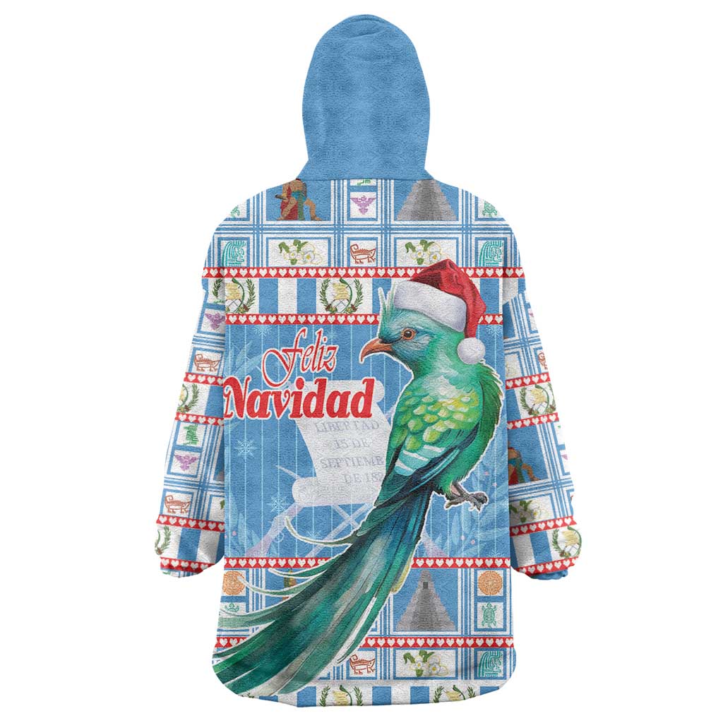 Guatemala Christmas Wearable Blanket Hoodie Resplendent Queztal Libre Crezca Fecundo - Wonder Print Shop