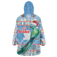 Guatemala Christmas Wearable Blanket Hoodie Resplendent Queztal Libre Crezca Fecundo - Wonder Print Shop