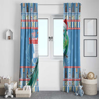 Guatemala Christmas Window Curtain Resplendent Queztal Libre Crezca Fecundo - Wonder Print Shop