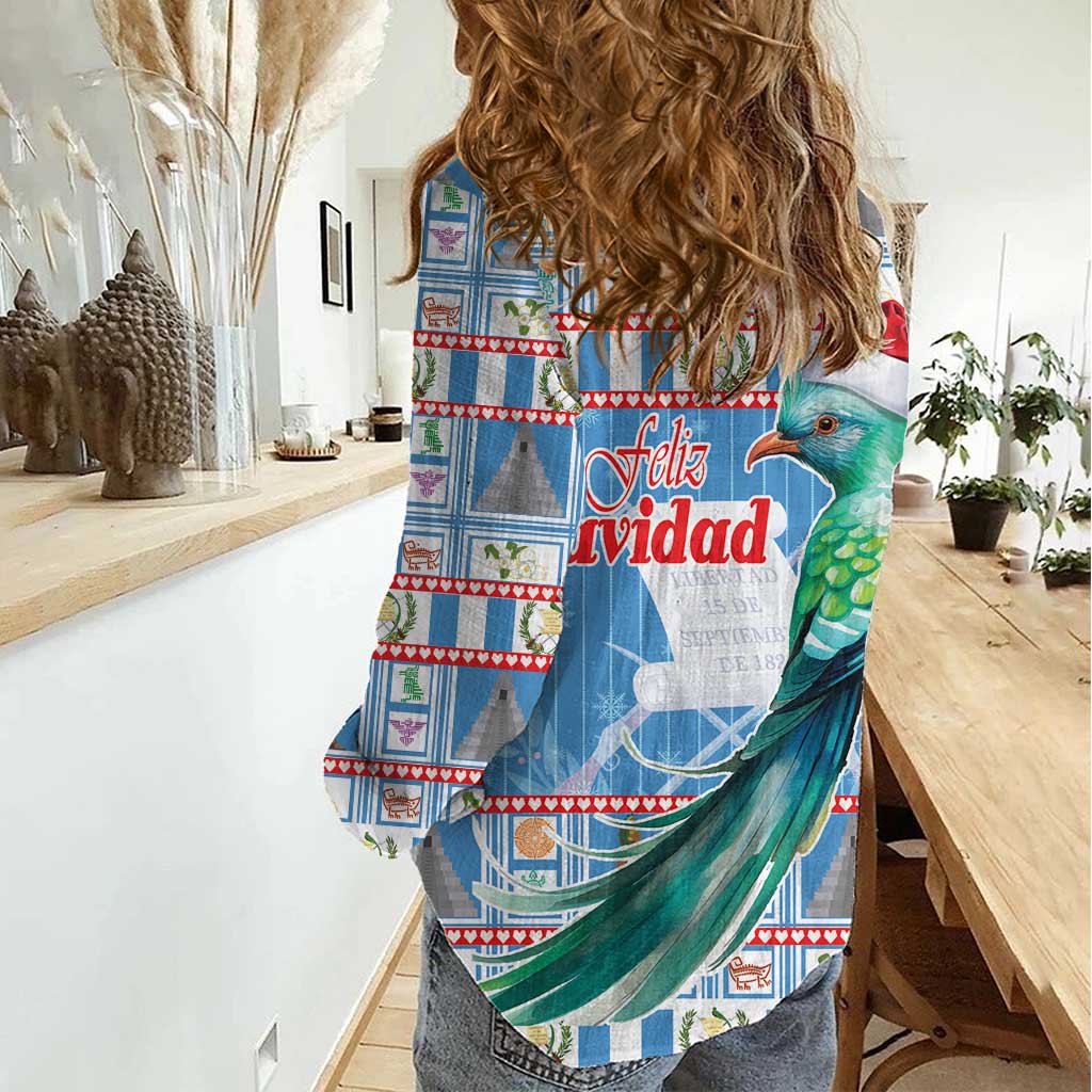 Guatemala Christmas Women Casual Shirt Resplendent Queztal Libre Crezca Fecundo - Wonder Print Shop
