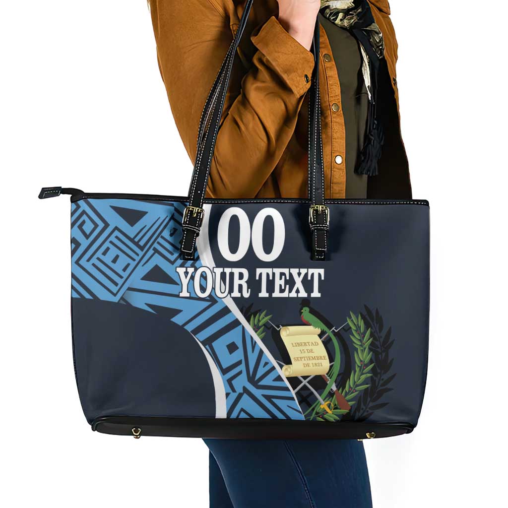 Custom Guatemala Football Leather Tote Bag Los Chapines Go Champion - Wonder Print Shop