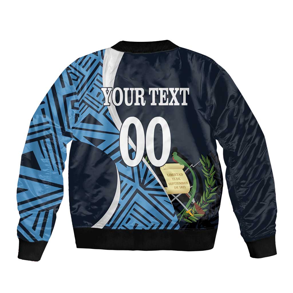 Custom Guatemala Football Sleeve Zip Bomber Jacket Los Chapines Go Champion - Wonder Print Shop