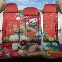 Christmas Costa Rica Back Car Seat Cover A Cheerful Sloth Wearing a Santa Hat - Wonder Print Shop