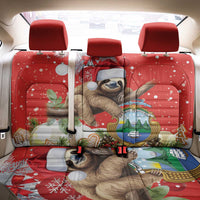 Christmas Costa Rica Back Car Seat Cover A Cheerful Sloth Wearing a Santa Hat - Wonder Print Shop