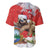 Christmas Costa Rica Baseball Jersey A Cheerful Sloth Wearing a Santa Hat - Wonder Print Shop