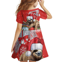 Christmas Costa Rica Family Matching Off Shoulder Maxi Dress and Hawaiian Shirt A Cheerful Sloth Wearing a Santa Hat - Wonder Print Shop