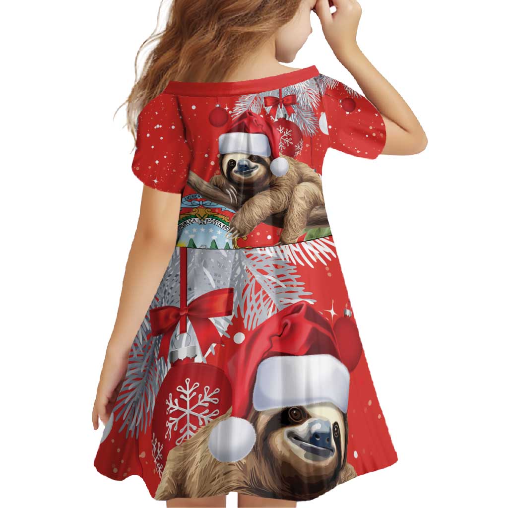Christmas Costa Rica Family Matching Tank Maxi Dress and Hawaiian Shirt A Cheerful Sloth Wearing a Santa Hat - Wonder Print Shop