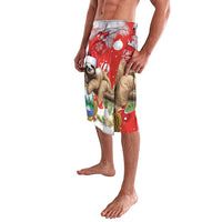 Christmas Costa Rica Lavalava A Cheerful Sloth Wearing a Santa Hat - Wonder Print Shop