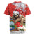 Christmas Costa Rica Rugby Jersey A Cheerful Sloth Wearing a Santa Hat - Wonder Print Shop