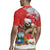 Christmas Costa Rica Rugby Jersey A Cheerful Sloth Wearing a Santa Hat - Wonder Print Shop