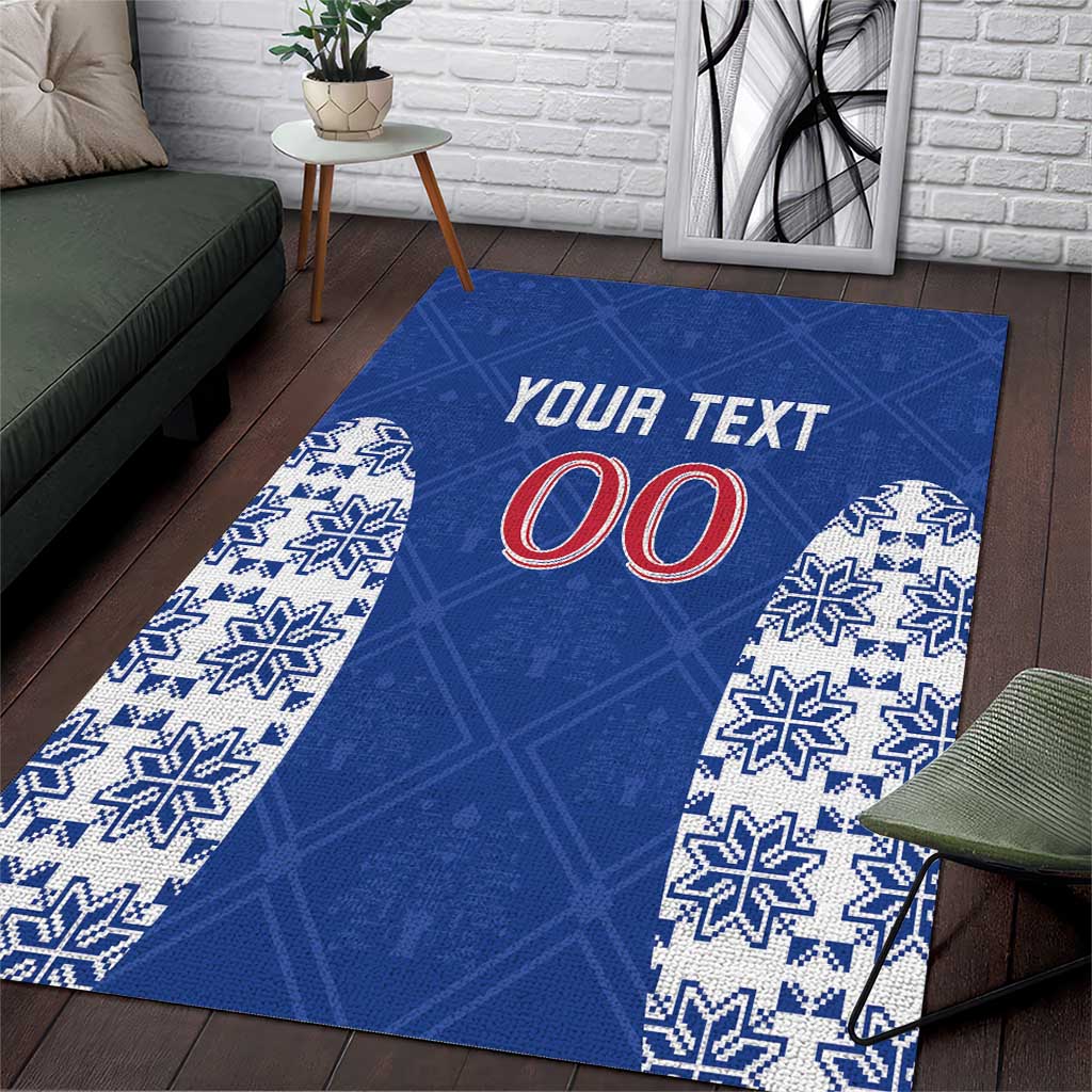 Custom Moldova Football Area Rug Tricolorii Tree Of Life Blue Version - Wonder Print Shop