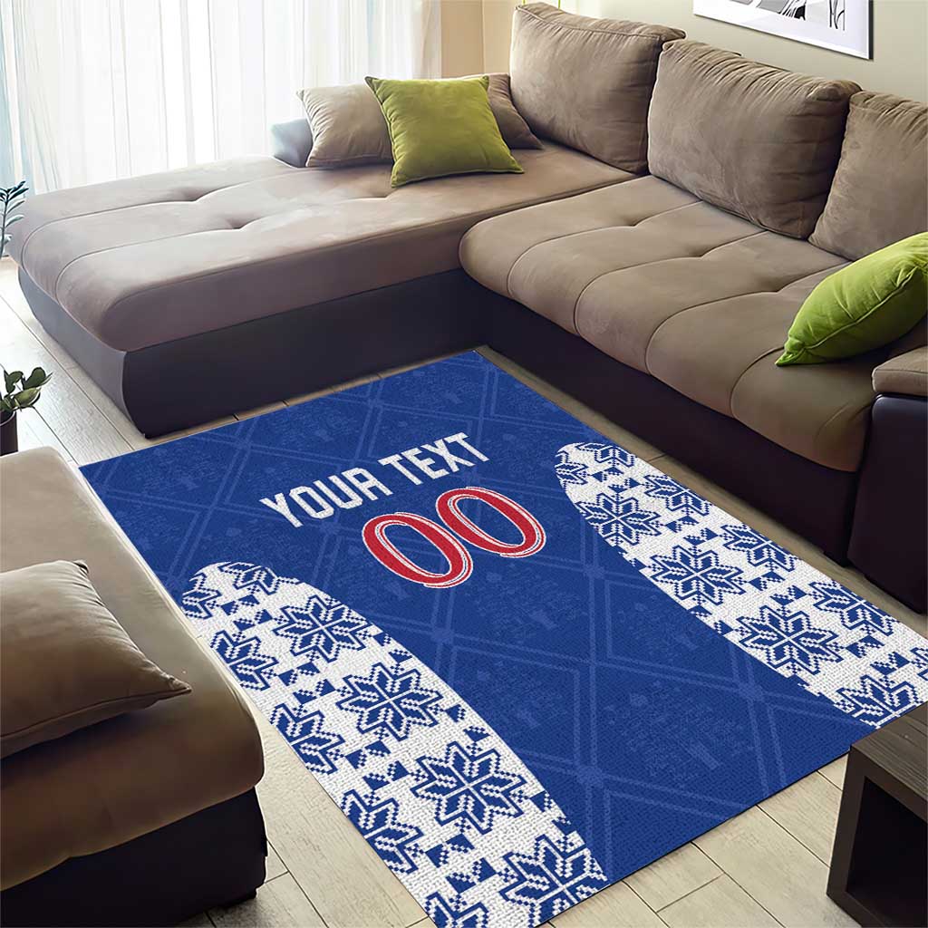 Custom Moldova Football Area Rug Tricolorii Tree Of Life Blue Version - Wonder Print Shop