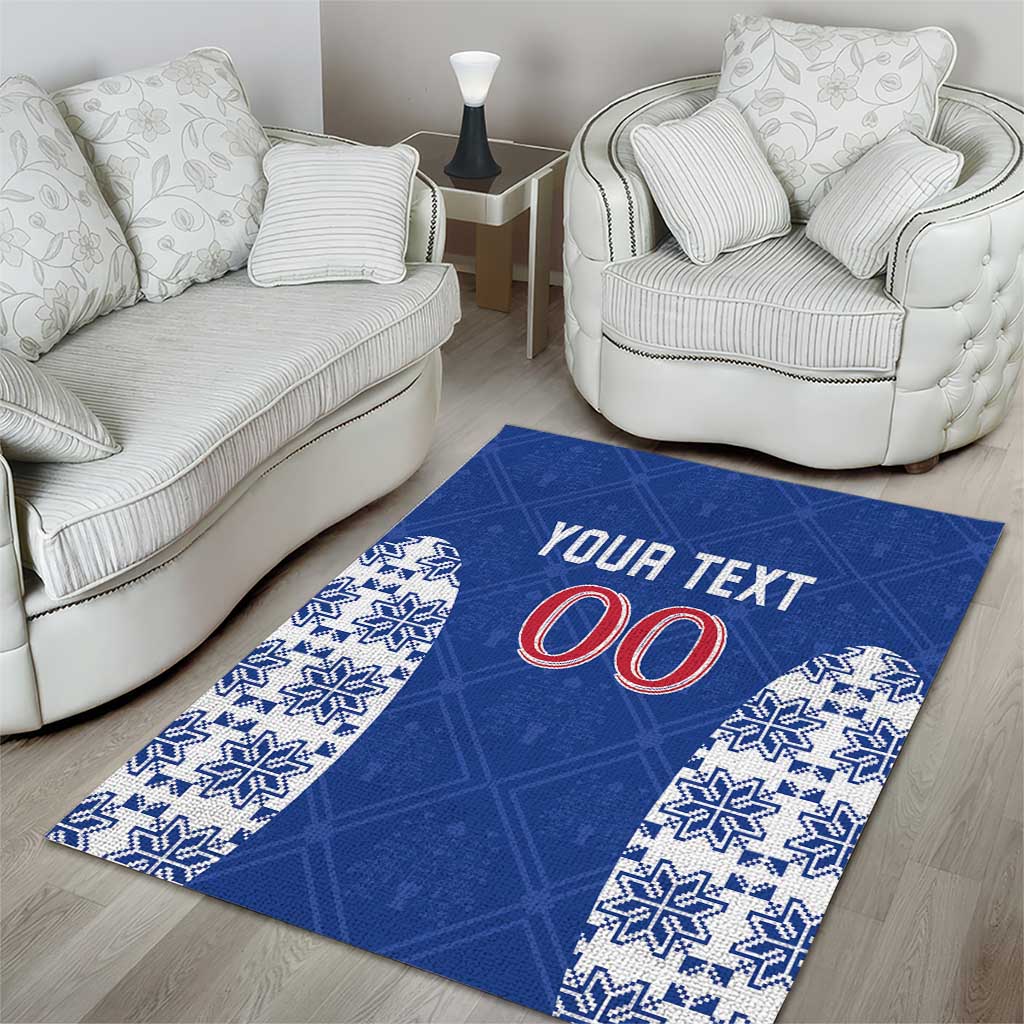 Custom Moldova Football Area Rug Tricolorii Tree Of Life Blue Version - Wonder Print Shop