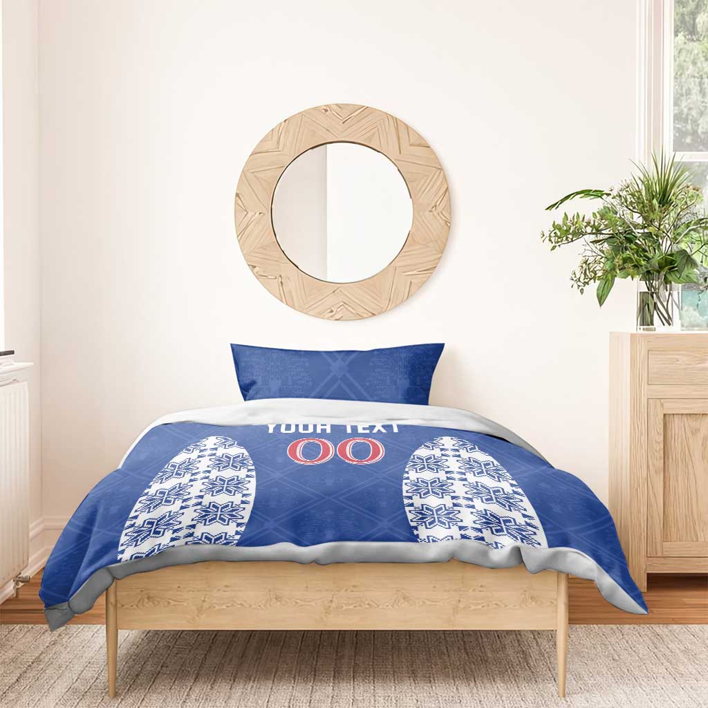 Custom Moldova Football Bedding Set Tricolorii Tree Of Life Blue Version - Wonder Print Shop