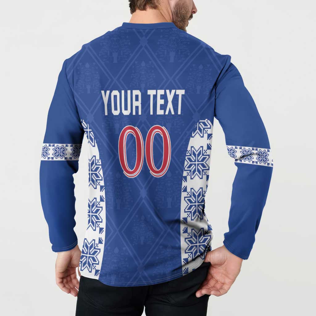 Custom Moldova Football Button Sweatshirt Tricolorii Tree Of Life Blue Version - Wonder Print Shop