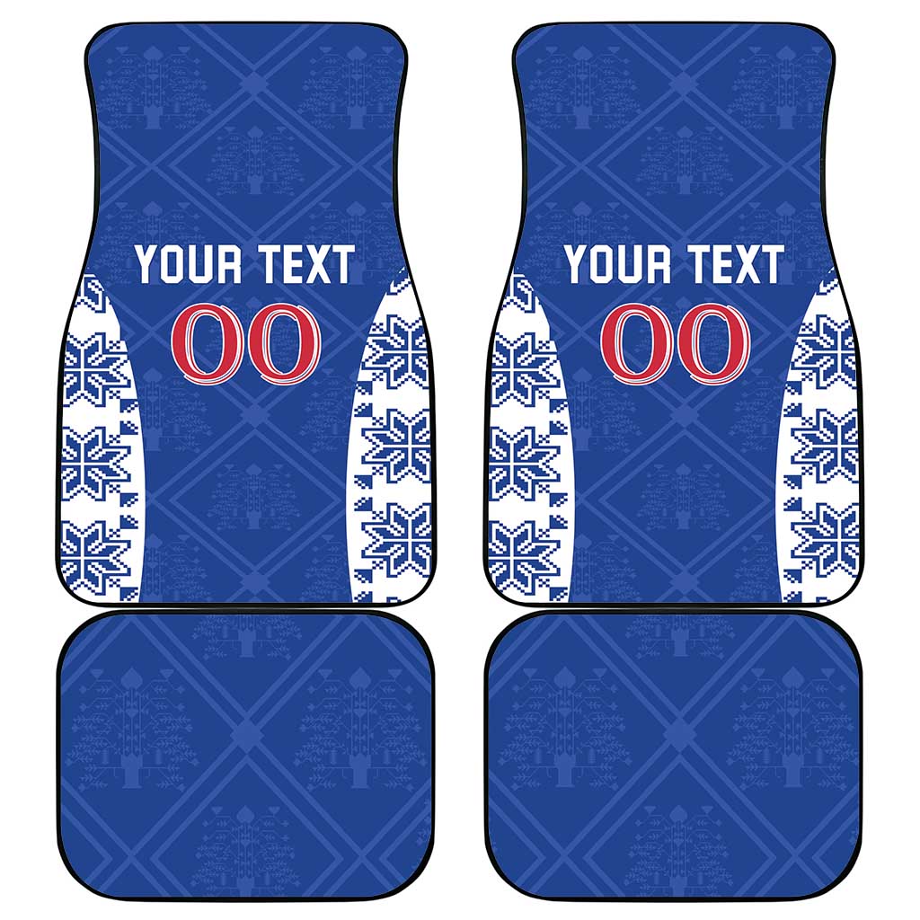 Custom Moldova Football Car Mats Tricolorii Tree Of Life Blue Version - Wonder Print Shop