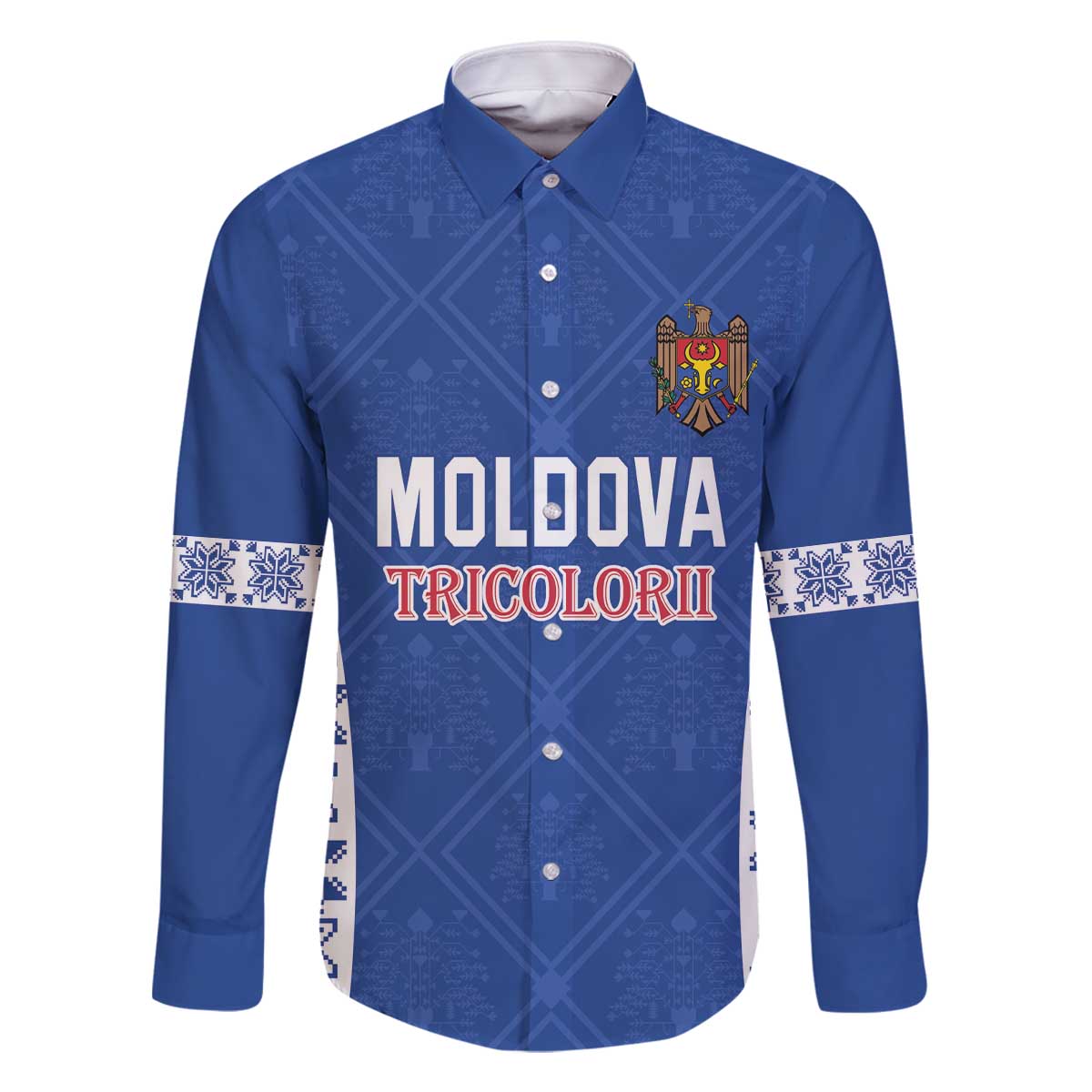 Custom Moldova Football Family Matching Off The Shoulder Long Sleeve Dress and Hawaiian Shirt Tricolorii Tree Of Life Blue Version - Wonder Print Shop