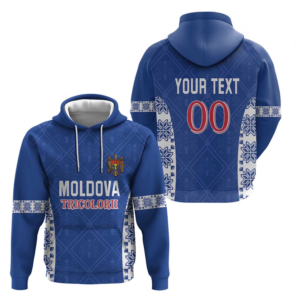 Custom Moldova Football Hoodie Tricolorii Tree Of Life Blue Version - Wonder Print Shop